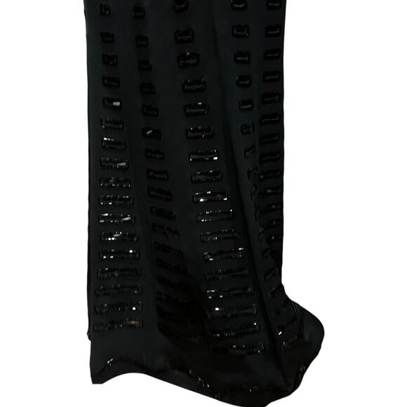 Lillie Rubin Maxi Dress Womens 8 Black Embroidered Beaded Evening Gown Formal - Picture 4 of 14